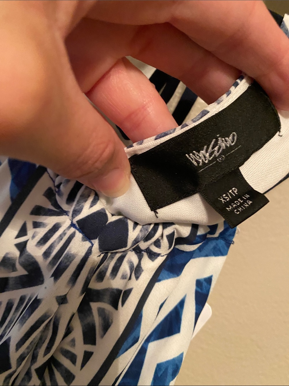 New without tag Blue & White Geometric Halter Dress - Picture 2 of 4